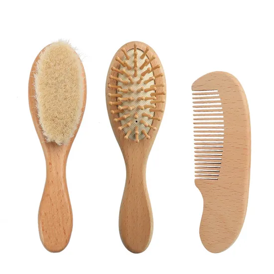 Eco Friendly Goat Hair Baby Bath Brush Organic Bamboo Grooming Beard Care Comb Beard Shaving Brush Barber