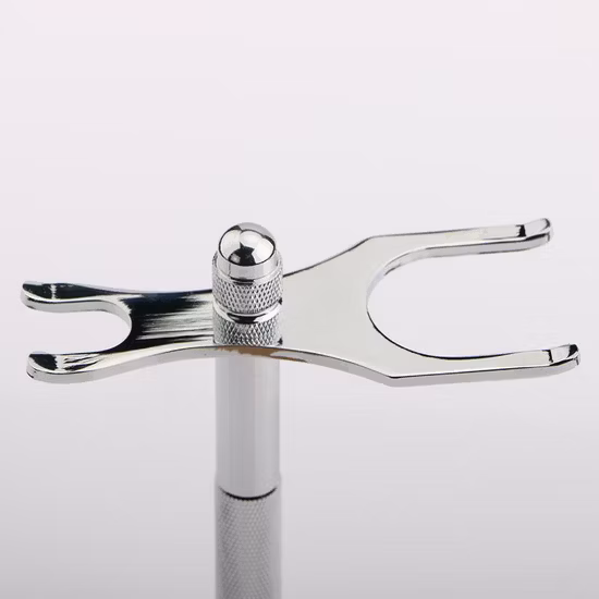 High Quality Chrome Shaving Razor and Brush Stand, Zinc Alloy Safety Razor Stand