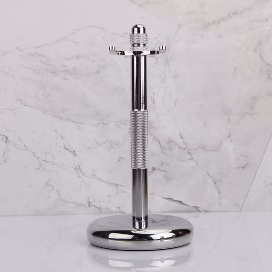 High Quality Chrome Shaving Razor and Brush Stand, Zinc Alloy Safety Razor Stand