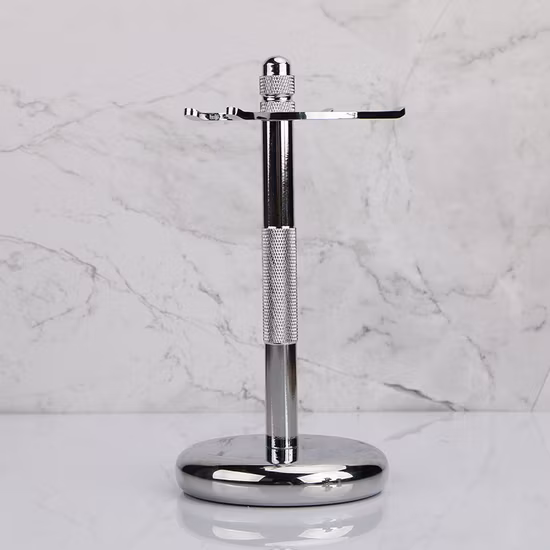 High Quality Chrome Shaving Razor and Brush Stand, Zinc Alloy Safety Razor Stand