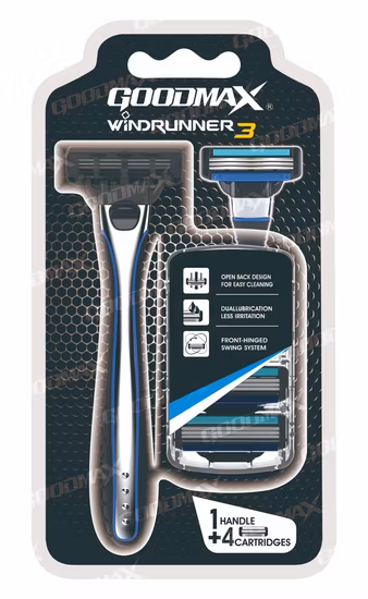 Бритва с 4 лезвиями хорошего качества, с открытой спиной