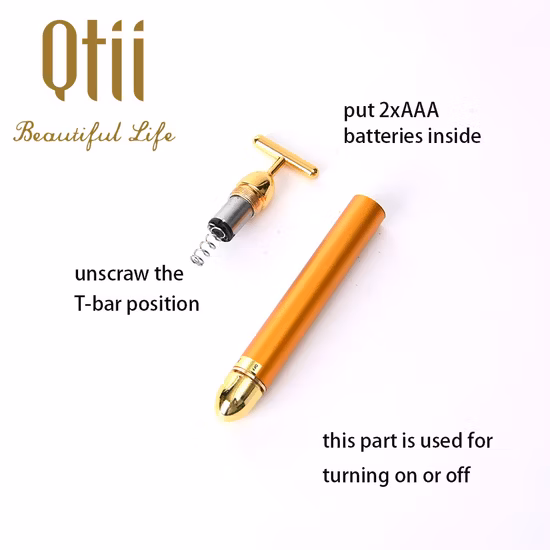 24K Золотой импульсный массажер для лица Beauty Bar Электрический знак Инструменты для массажа лица