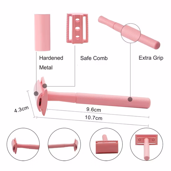 Металлическая многоразовая безопасная бритва с несколькими цветами для женщин и мужчин