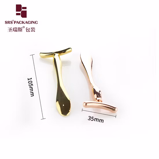 Металлическая, серебристая, Золотая косметическая маска для лица, ложка, крем, шпатель, инструмент, пластиковая мини-упаковка для массажа лица, 3D